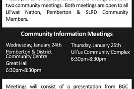 Community Information Meetings for Mount Currie Landslide Risk Assessment Findings, September 24th and 25th