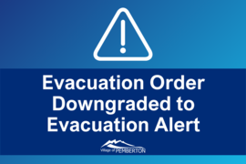 Evacuation Order Downgraded to Evacuation Alert for Airport Road