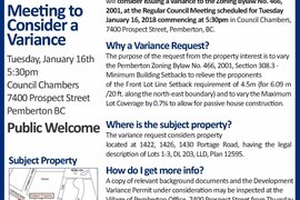 Public Notice | Council to Consider Issuing Variance to Zoning Bylaw No. 466, 2001